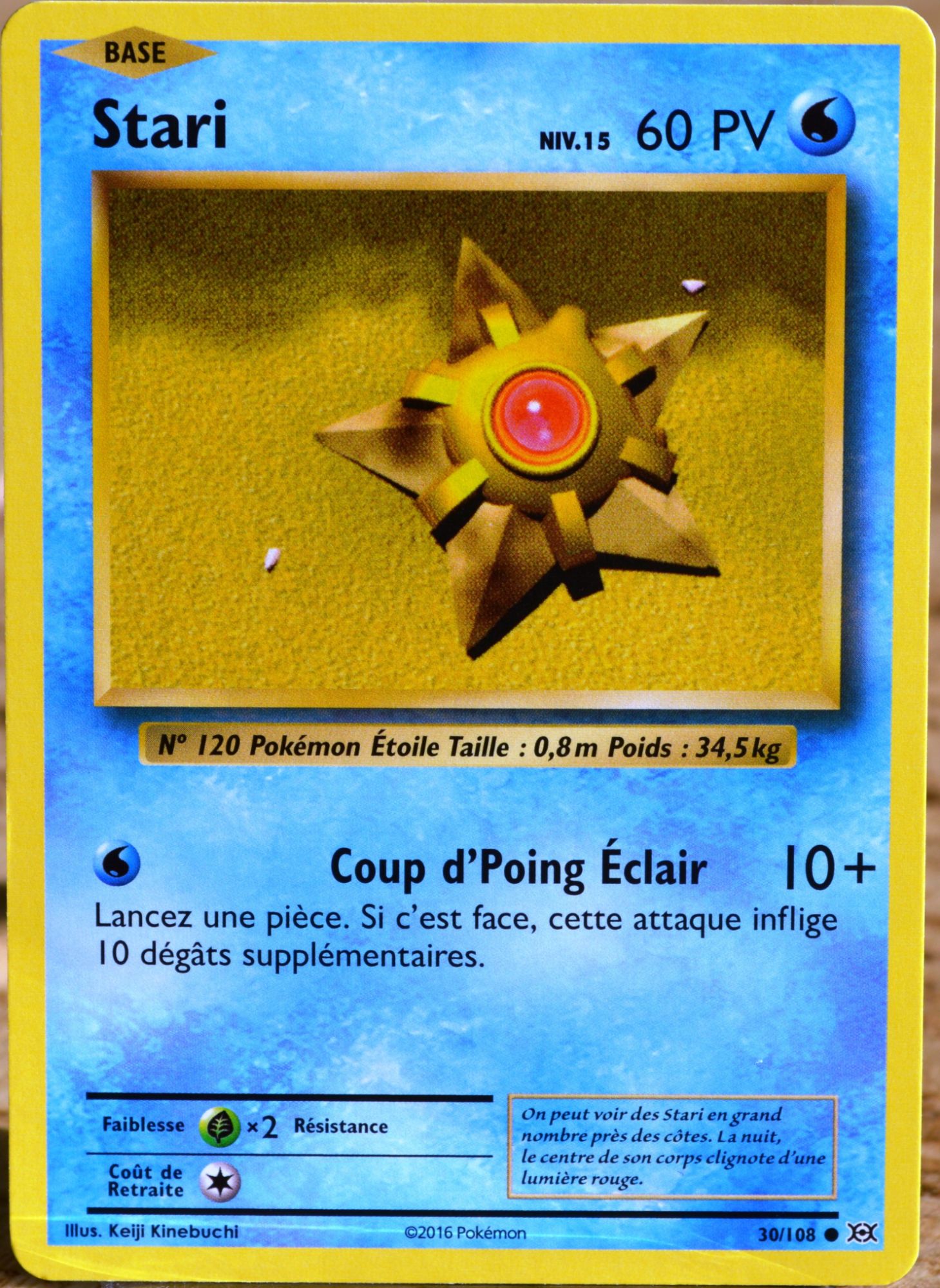 Carte Pokémon 30/108 Stari Niv.15 60 Pv Xy - Evolutions  Neuf Fr