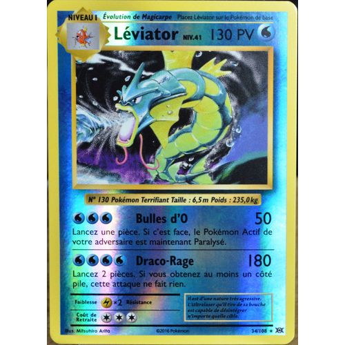 Carte Pokémon 34/108 Léviator Niv.41 130 Pv - Holo Reverse Xy - Evolutions  Neuf Fr