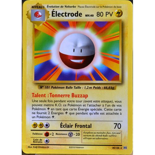 Carte Pokémon 40/108 Electrode Niv.40 80 Pv Xy - Evolutions  Neuf Fr