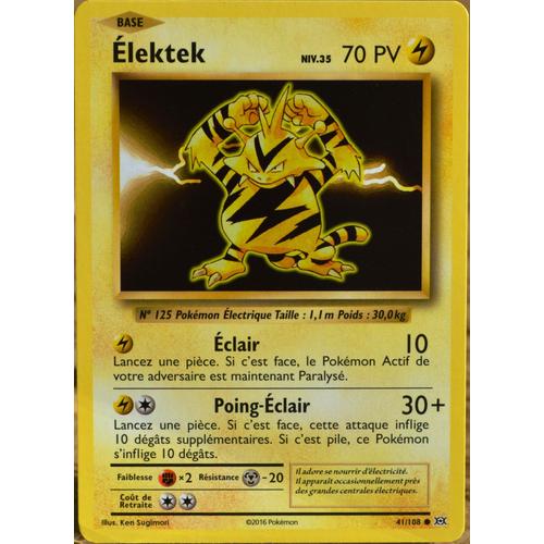 Carte Pokémon 41/108 Elektek Niv.35 70 Pv Xy - Evolutions  Neuf Fr