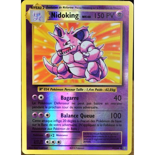 Carte Pokémon 45/108 Nidoking Niv.48 150 Pv - Holo Reverse Xy - Evolutions  Neuf Fr