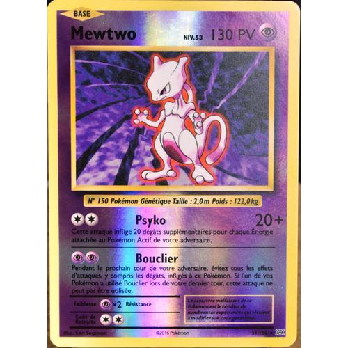 Carte Pokémon 51/108 Mewtwo Niv.53 130 Pv - Reverse Xy - Evolutions  Neuf Fr