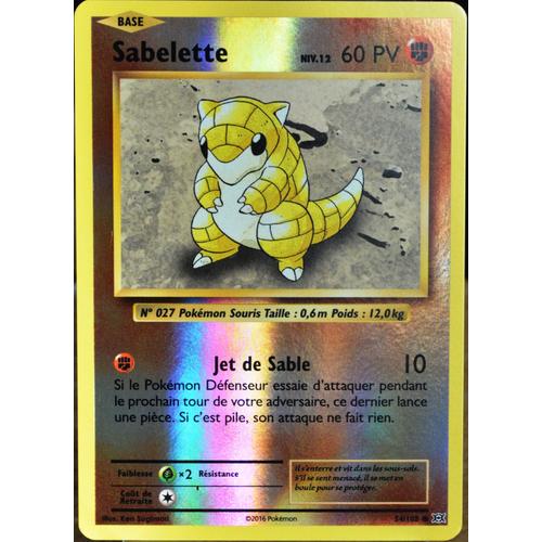 Carte Pokémon 54/108 Sabelette Niv.12 60 Pv - Reverse Xy - Evolutions  Neuf Fr