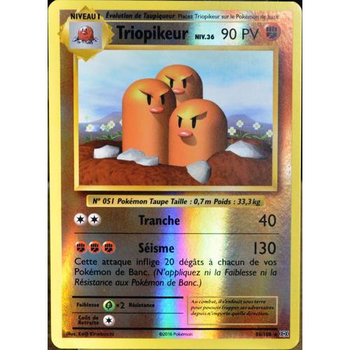 Carte Pokémon 56/108 Triopikeur Niv.36 90 Pv - Reverse Xy - Evolutions  Neuf Fr