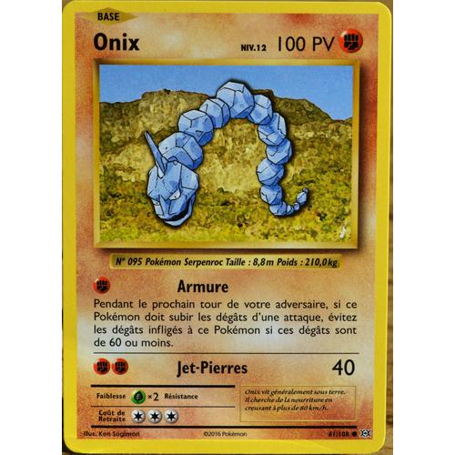 Carte Pokémon 61/108 Onix Niv.12 100 Pv Xy - Evolutions  Neuf Fr