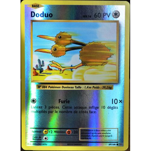 Carte Pokémon 69/108 Doduo Niv.10 60 Pv - Reverse Xy - Evolutions  Neuf Fr