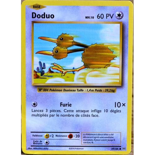 Carte Pokémon 69/108 Doduo Niv.10 60 Pv Xy - Evolutions  Neuf Fr