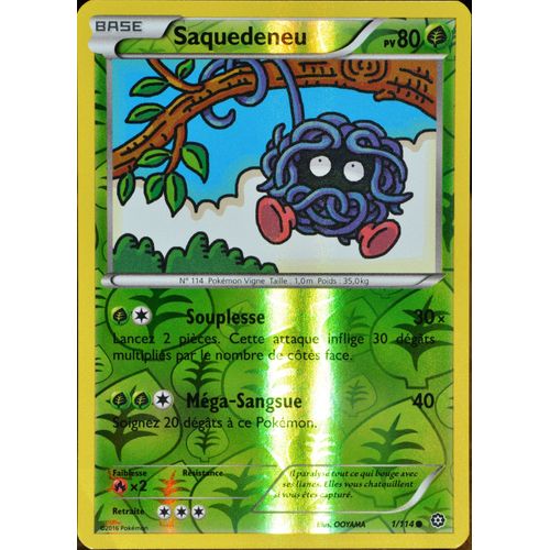 Carte Pokémon 1/114 Saquedeneu 80 Pv - Reverse Xy - Offensive Vapeur Neuf Fr