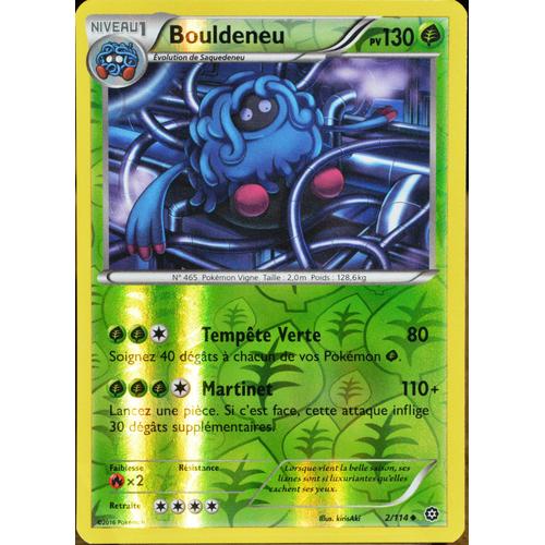 Carte Pokémon 2/114 Bouldeneu 130 Pv - Reverse Xy - Offensive Vapeur Neuf Fr