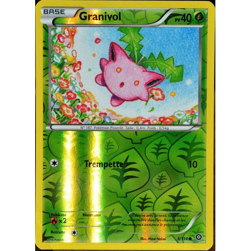 Carte Pokémon 3/114 Granivol 40 Pv - Reverse Xy - Offensive Vapeur Neuf Fr