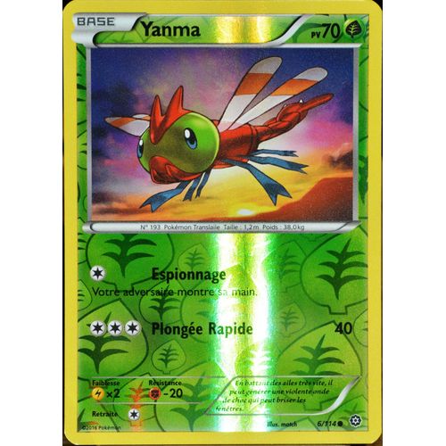 Carte Pokémon 6/114 Yanma 70 Pv - Reverse Xy - Offensive Vapeur Neuf Fr