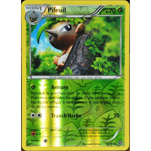 Carte Pokémon 10/114 Pifeuil 70 Pv - Reverse Xy - Offensive Vapeur Neuf Fr