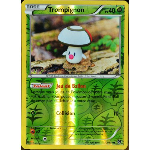 Carte Pokémon 12/114 Trompignon 40 Pv - Reverse Xy - Offensive Vapeur Neuf Fr