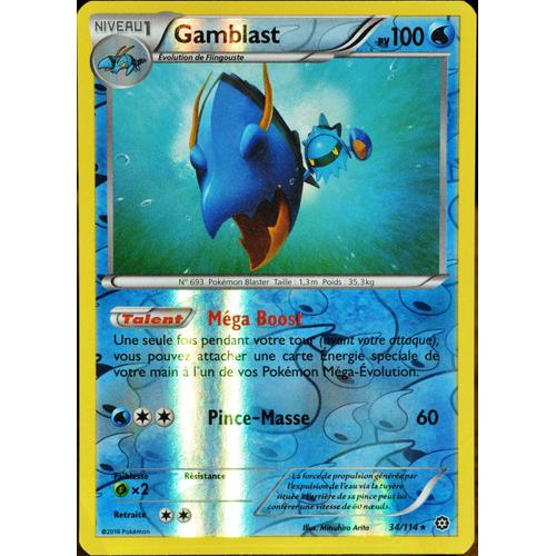 Carte Pokémon 34/114 Gamblast 100 Pv - Reverse Xy - Offensive Vapeur Neuf Fr