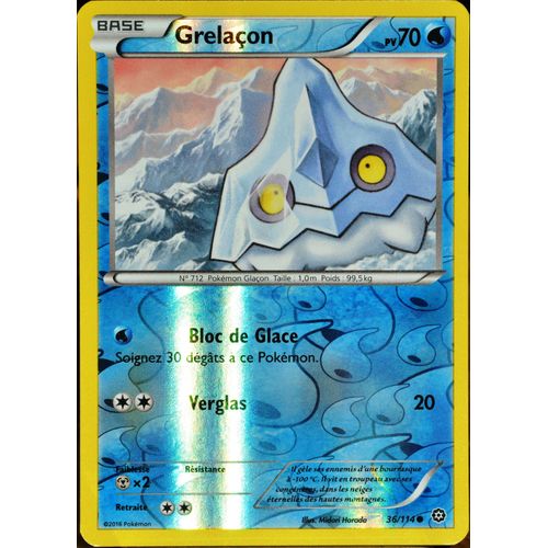 Carte Pokémon 36/114 Grelaçon 70 Pv - Reverse Xy - Offensive Vapeur Neuf Fr