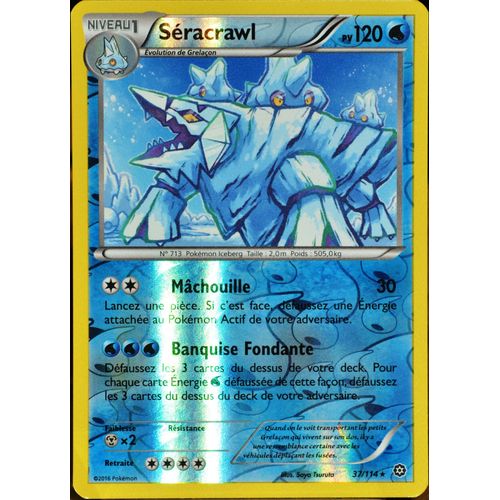 Carte Pokémon 37/114 Séracrawl 120 Pv - Reverse Xy - Offensive Vapeur Neuf Fr