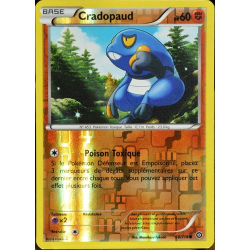 Carte Pokémon 58/114 Cradopaud 60 Pv - Reverse Xy - Offensive Vapeur Neuf Fr