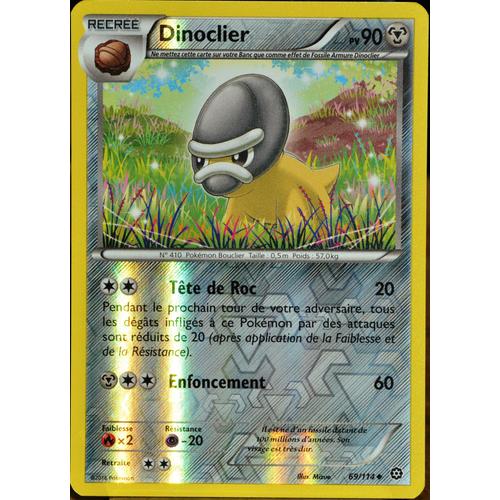 Carte Pokémon 69/114 Dinoclier 90 Pv - Reverse Xy - Offensive Vapeur Neuf Fr