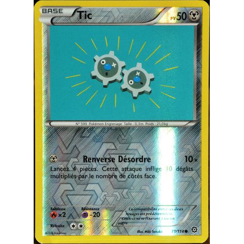 Carte Pokémon 71/114 Tic 50 Pv - Reverse Xy - Offensive Vapeur Neuf Fr