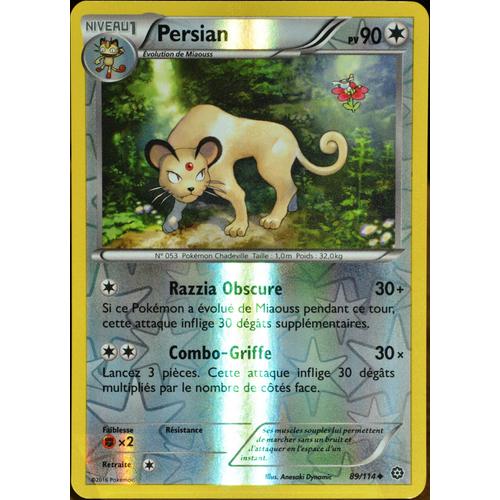 Carte Pokémon 89/114 Persian 90 Pv - Reverse Xy - Offensive Vapeur Neuf Fr