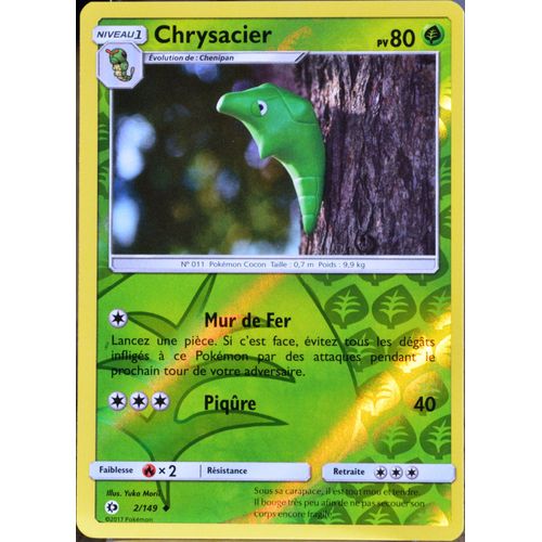 Carte Pokémon 2/149 Chrysacier 80 Pv - Reverse Sm1 - Soleil Et Lune Neuf Fr