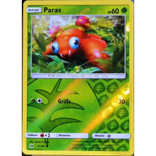 Carte Pokémon 4/149 Paras 60 Pv - Reverse Sm1 - Soleil Et Lune Neuf Fr