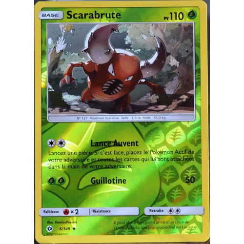 Carte Pokémon 6/149 Scarabrute 110 Pv - Reverse Sm1 - Soleil Et Lune Neuf Fr