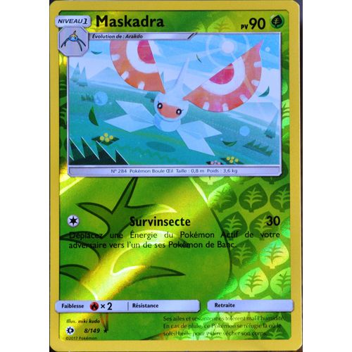 Carte Pokémon 8/149 Maskadra 90 Pv - Reverse Sm1 - Soleil Et Lune Neuf Fr