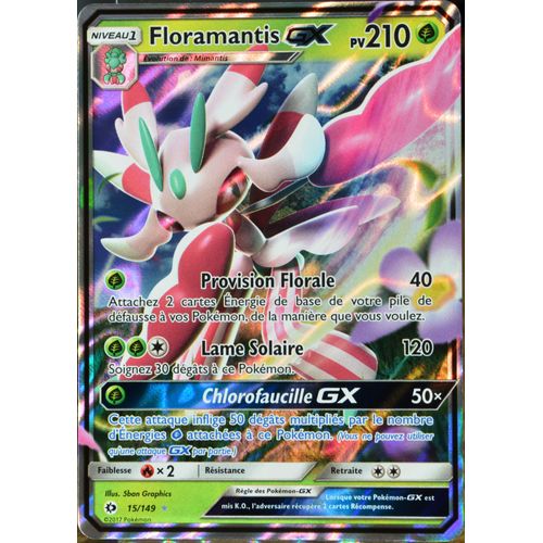 Carte Pokémon 15/149 Floramantis-Gx 210 Pv Sm1 - Soleil Et Lune Neuf Fr