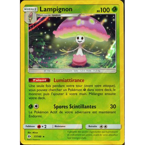 Carte Pokémon 17/149 Lampignon 100 Pv - Holo Sm1 - Soleil Et Lune Neuf Fr