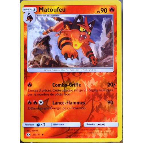 Carte Pokémon 25/149 Matoufeu 90 Pv - Reverse Sm1 - Soleil Et Lune Neuf Fr