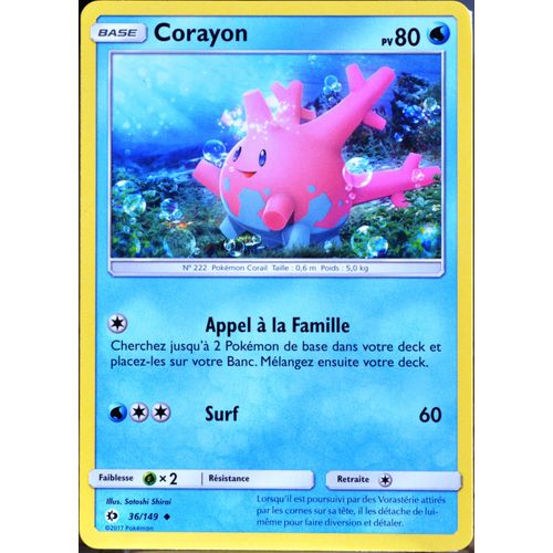 Carte Pokémon 36/149 Corayon 80 Pv Sm1 - Soleil Et Lune Neuf Fr