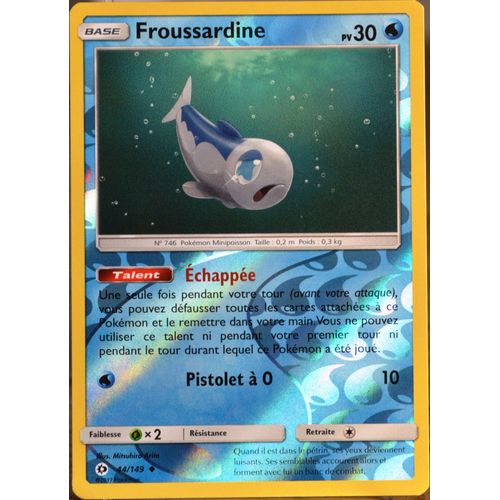 Carte Pokémon 44/149 Froussardine 30 Pv - Reverse Sm1 - Soleil Et Lune Neuf Fr