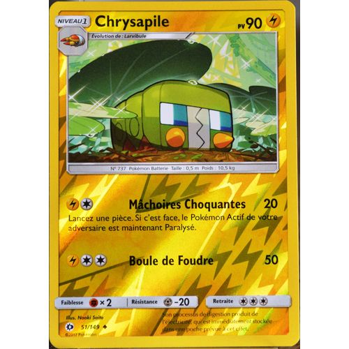 Carte Pokémon 51/149 Chrysapile 90 Pv - Reverse Sm1 - Soleil Et Lune Neuf Fr