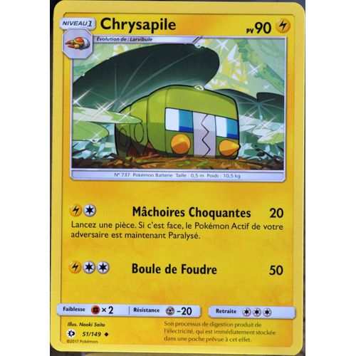 Carte Pokémon 51/149 Chrysapile 90 Pv Sm1 - Soleil Et Lune Neuf Fr