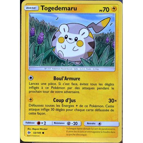 Carte Pokémon 53/149 Togedemaru 70 Pv Sm1 - Soleil Et Lune Neuf Fr