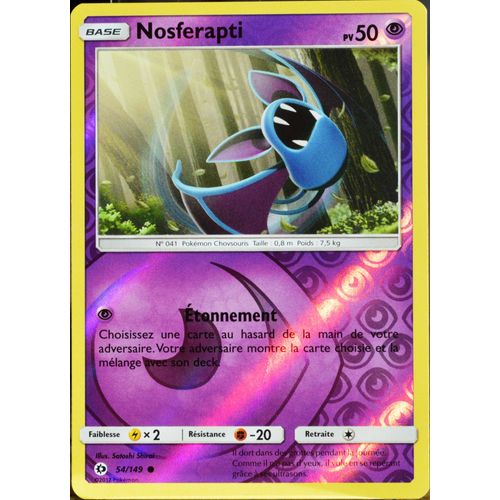 Carte Pokémon 54/149 Nosferapti 50 Pv - Reverse Sm1 - Soleil Et Lune Neuf Fr