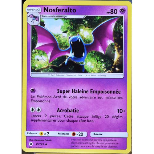Carte Pokémon 55/149 Nosferalto 80 Pv Sm1 - Soleil Et Lune Neuf Fr