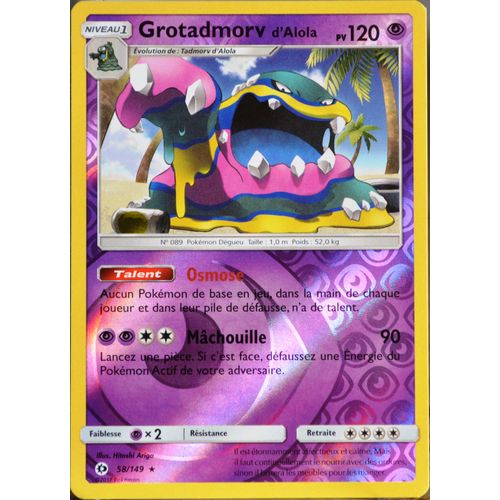 Carte Pokémon 58/149 Grotadmorv D'alola 120 Pv - Holo Reverse Sm1 - Soleil Et Lune Neuf Fr