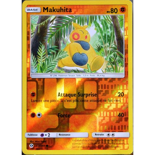 Carte Pokémon 67/149 Makuhita 80 Pv - Reverse Sm1 - Soleil Et Lune Neuf Fr