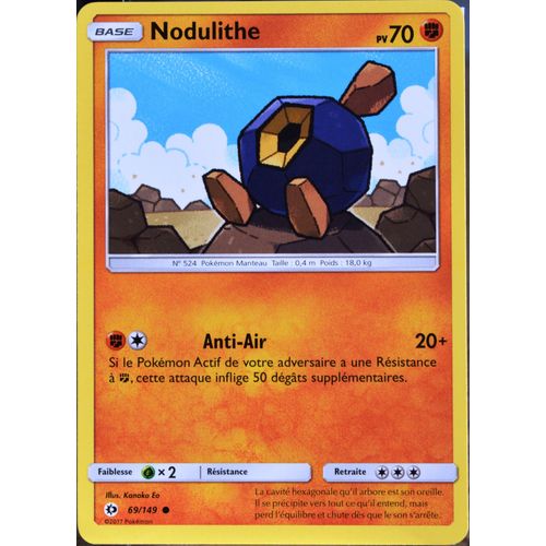 Carte Pokémon 69/149 Nodulithe 70 Pv Sm1 - Soleil Et Lune Neuf Fr