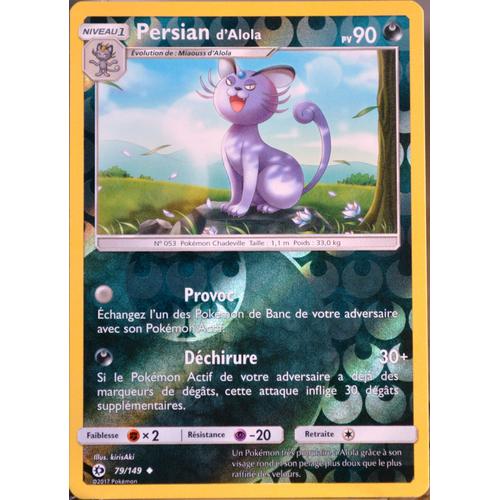 Carte Pokémon 79/149 Persian D'alola 90 Pv - Reverse Sm1 - Soleil Et Lune Neuf Fr