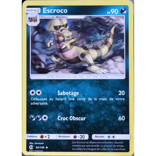 Carte Pokémon 84/149 Escroco 90 Pv Sm1 - Soleil Et Lune Neuf Fr