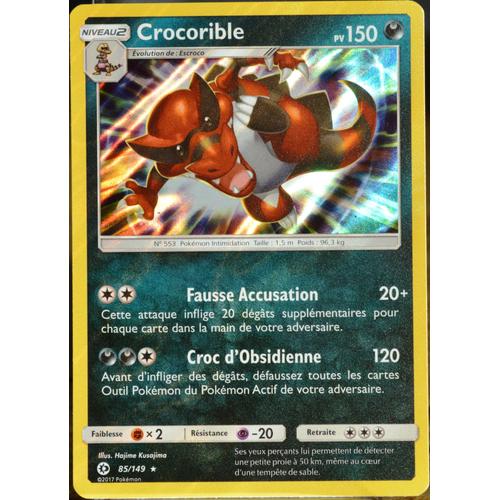 Carte Pokémon 85/149 Crocorible 150 Pv - Holo Sm1 - Soleil Et Lune Neuf Fr