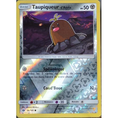 Carte Pokémon 86/149 Taupiqueur D'alola 50 Pv - Reverse Sm1 - Soleil Et Lune Neuf Fr