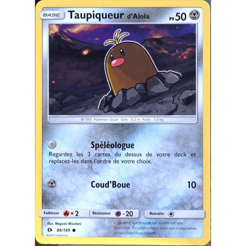 Carte Pokémon 86/149 Taupiqueur D'alola 50 Pv Sm1 - Soleil Et Lune Neuf Fr