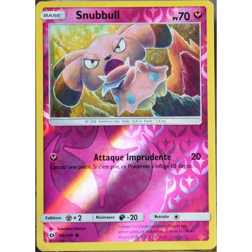 Carte Pokémon 90/149 Snubbull 70 Pv - Reverse Sm1 - Soleil Et Lune Neuf Fr