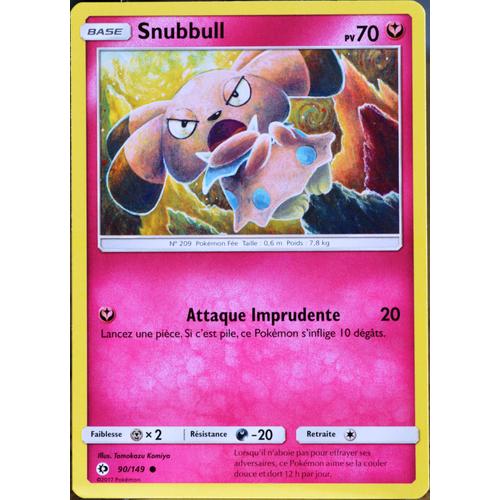Carte Pokémon 90/149 Snubbull 70 Pv Sm1 - Soleil Et Lune Neuf Fr