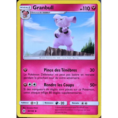 Carte Pokémon 91/149 Granbull 110 Pv Sm1 - Soleil Et Lune Neuf Fr