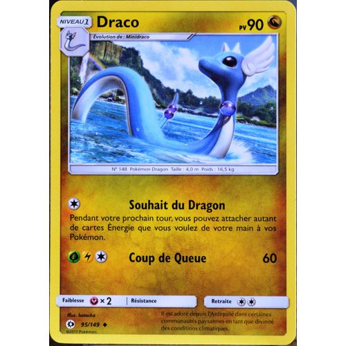 Carte Pokémon 95/149 Draco 90 Pv Sm1 - Soleil Et Lune Neuf Fr